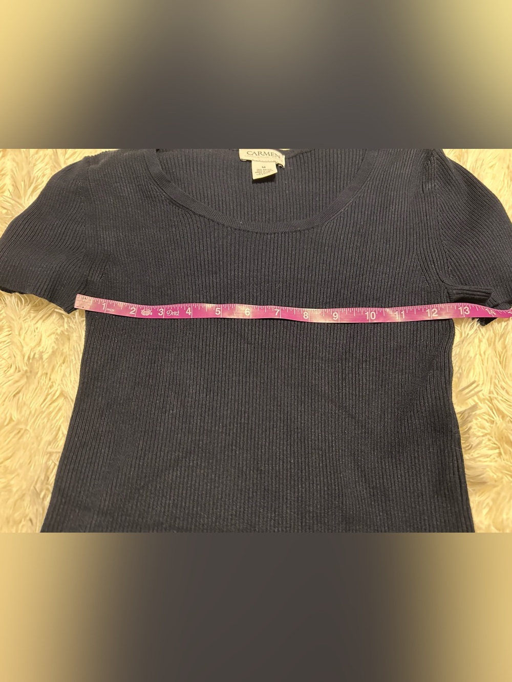 Blue Ribbed Short Sleeve - Picture 4 of 7